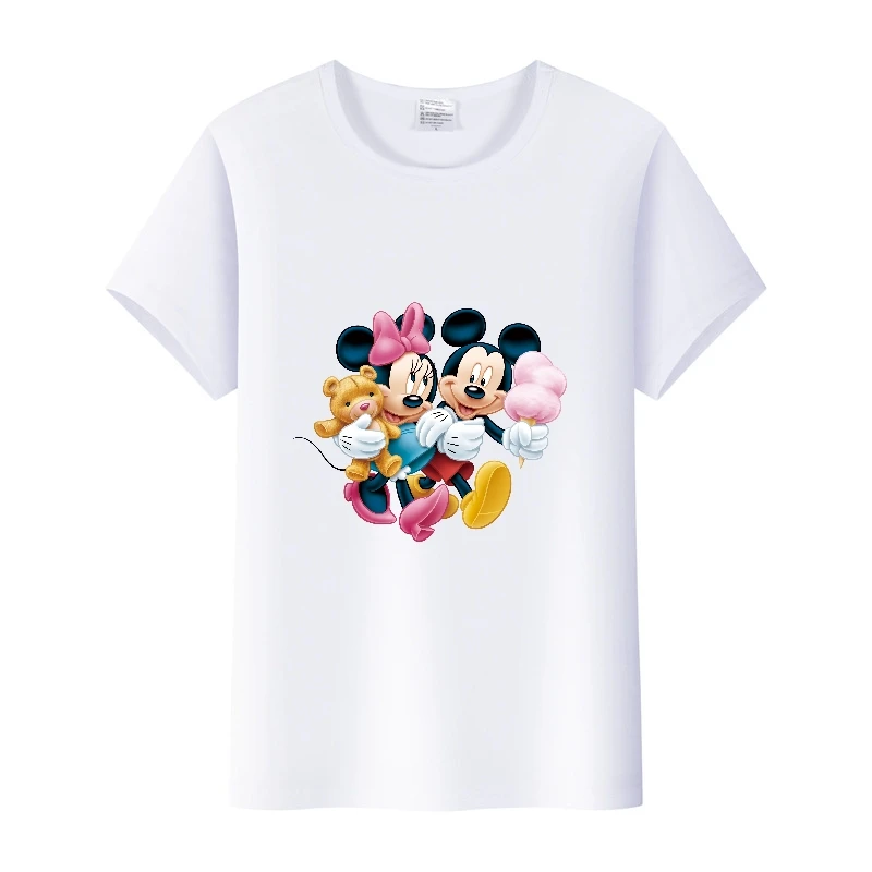 Cute Mickey Mouse T Shirts Disney Cartoon Woman Tees 2024 Summer Tops Y2k Streetwear Oversized Clothes Gothic White Girl Blouses