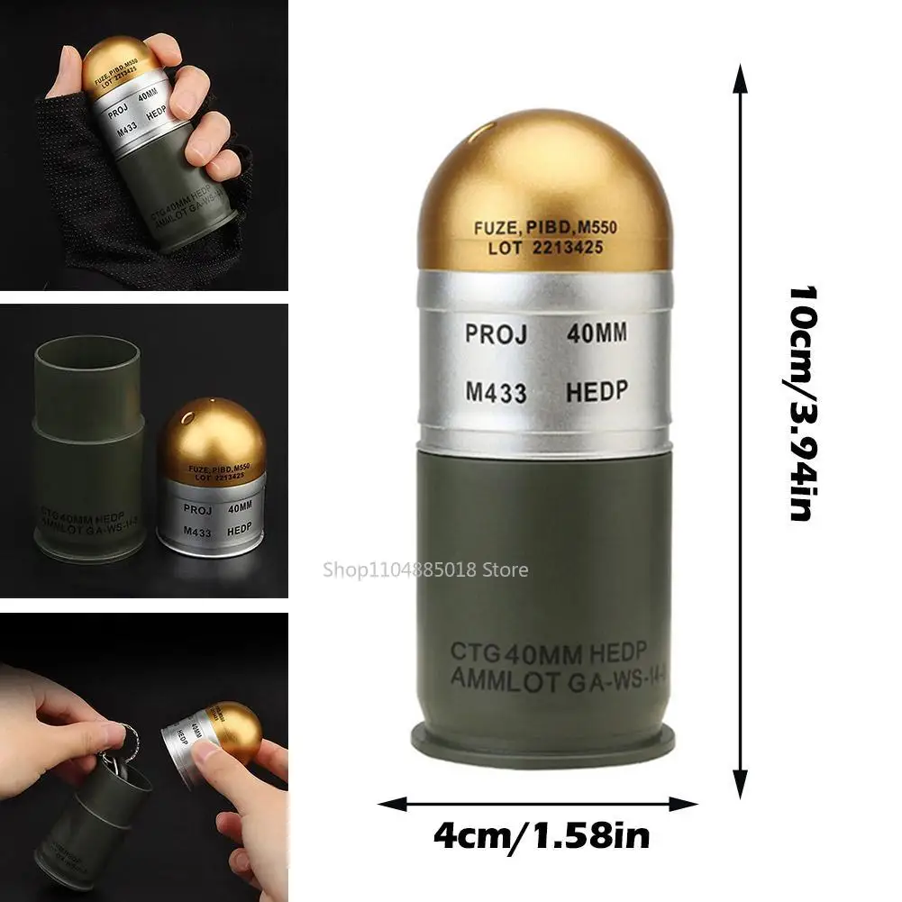 M433 HEDP 40mm Cartucho Manequim Granada Modelo Coleção de Fãs Militares Brinquedo Presente Mini Caixa de Armazenamento Airsoft Display Decoração