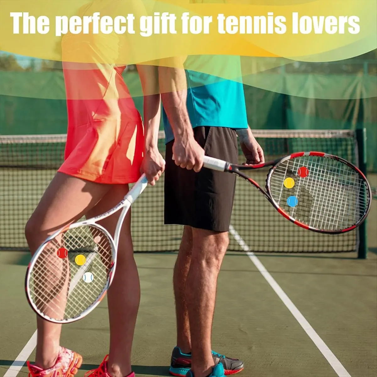 L79A 16pcs Tennis Racket Dampeners, Soft Silicone Racquet Vibration Damper Cute Pattern Shock Absorbers Tennis Accessories view 3