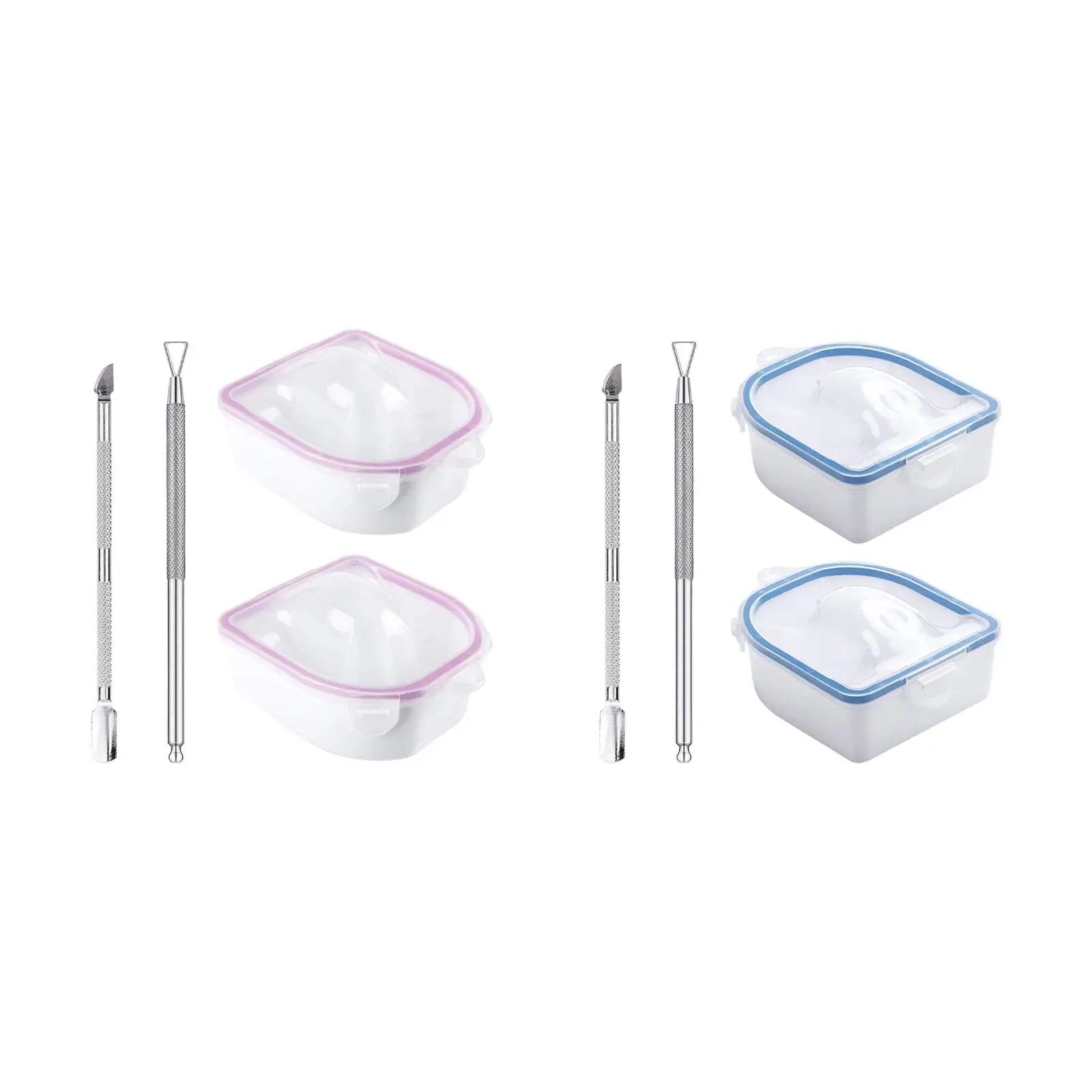 2 Pezzi Ciotole per ammollo per unghie Ciotola per manicure Kit professionale per rimozione smalto gel Vassoio per ammollo per le mani Salone di casa