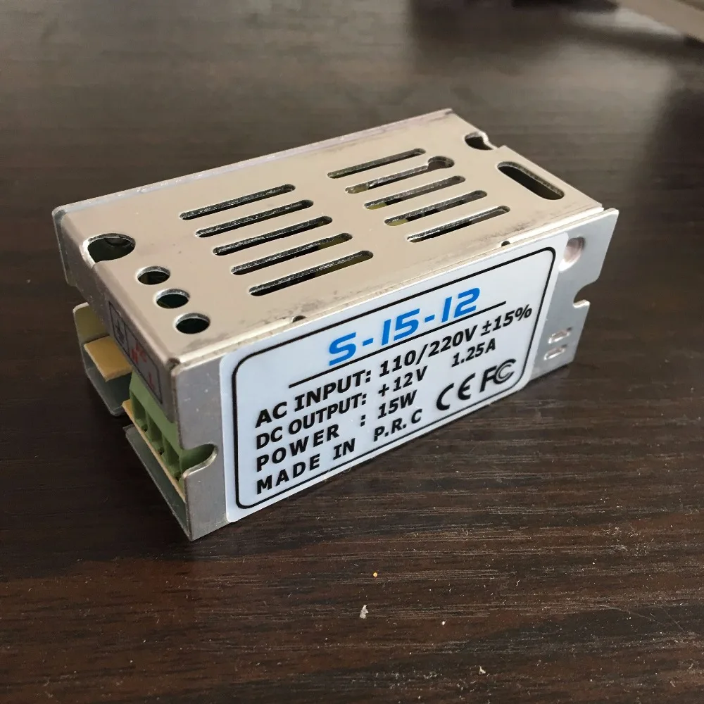 S-15-12 Replacing 15W Input AC110V/220V Output 12V 1.25A Switch Power Supply for LED Strip Light Illuminated