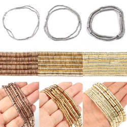 2/3/4/6mm Natural Gold Plated Hematite Beads Rondelle Beads Flat Round Disc Loose Spacer Beads For Necklace Earring Bracelet Diy