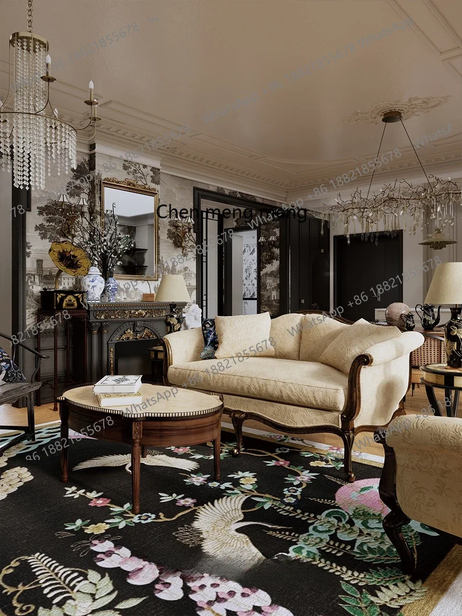 Fabric Antique Living Room Sofas European Beige Designer Nordic Lounges Sofas Double Armchair Divani Soggiorno Home Furniture