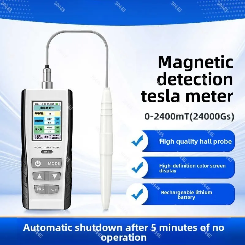 Handheld Digital Tesla Meter Gauss Meter High Precision Magnetic Field Tester For Permanent Magnet Residual Magnetism 0-2400mT