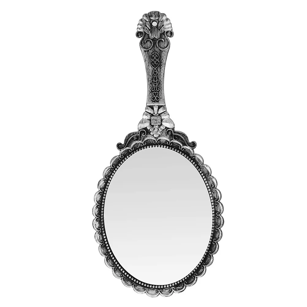 1 stuks retro handspiegel vintage stijl dames make-upspiegel gesneden patroon krasbestendig stevig bouwen reizen naar huis