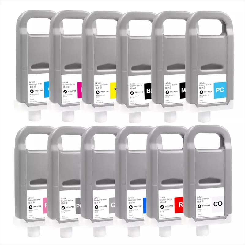 PFI-1700 PFI1700 Ink Cartridge 12Colors /Set for Canon Pro 2000 4000 4000s 6000 6000s 2100 4100 6100 with Chip and Pigment Ink