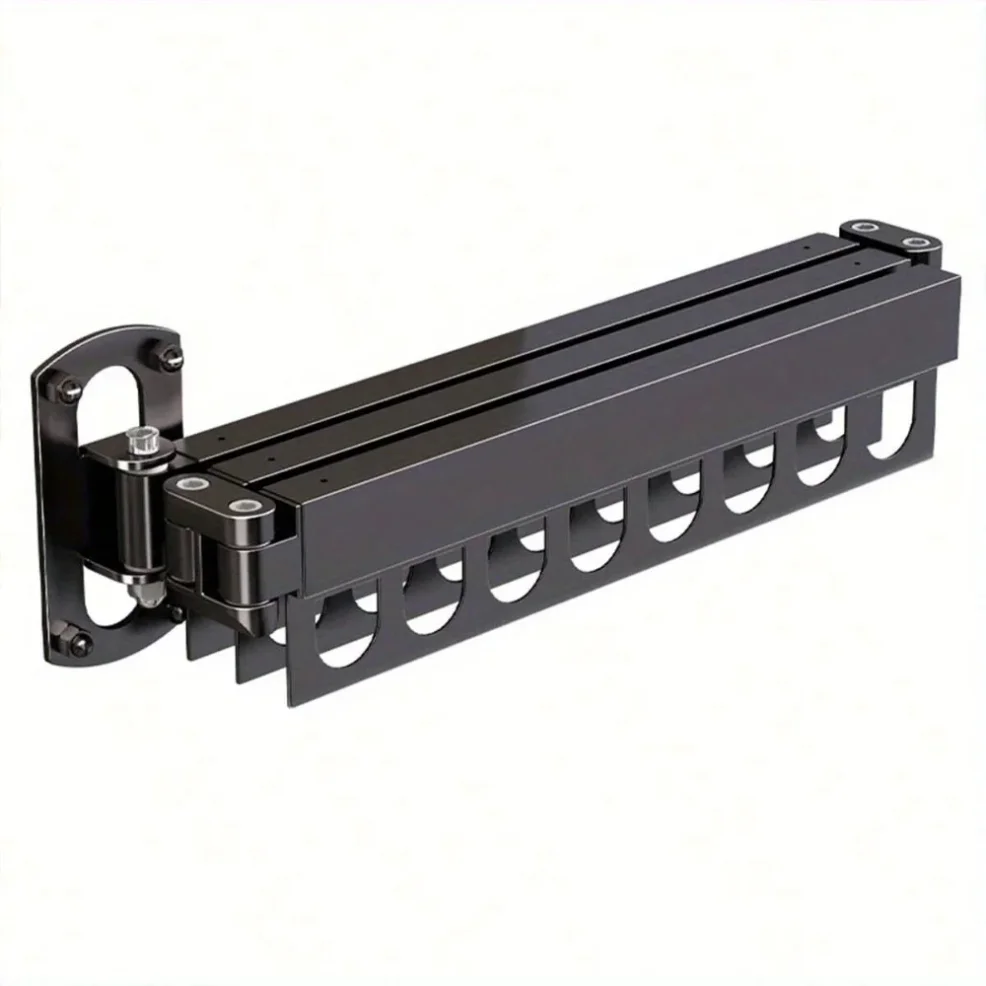 

1 piece stainless steel foldable clothes hanger - polished finish, stealthy wall-mounted design, suitable for use on balconies