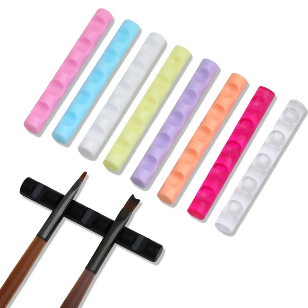 High Quality 5 Grids Nail Brush Rack Portable Acrylic Acrylic Brush Holder Multi-Functional Pen Brush Stand for Manicure Tools