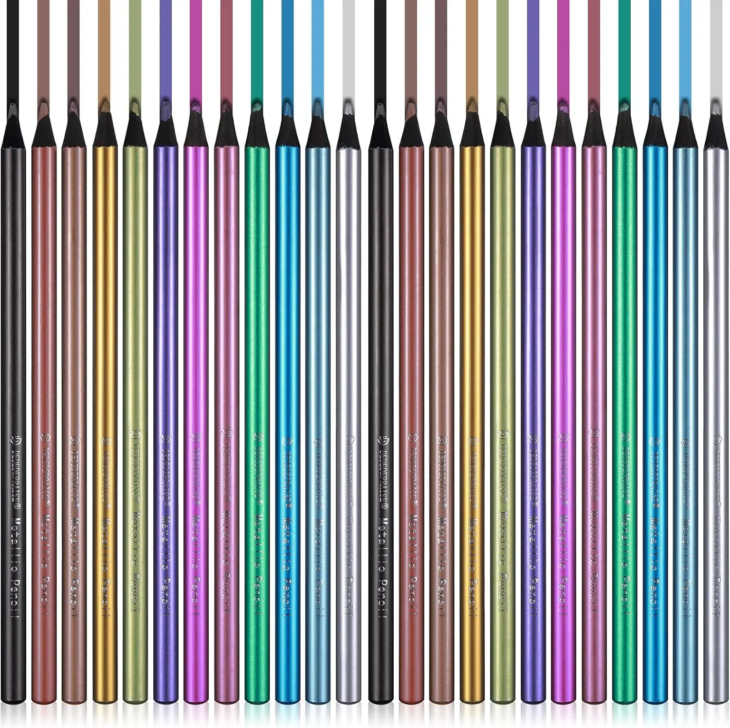 

Metallic Colored Pencils 12 Assorted Colors for Art Drawing on Black Paper