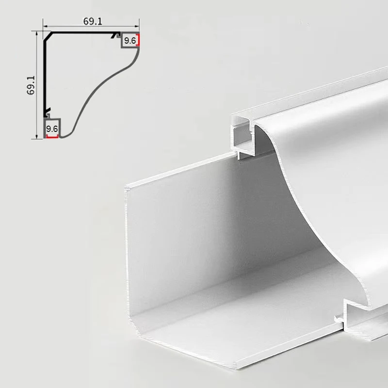 Gipsowe światło liniowe górny profil narożny do taśmy Led 1.5M profil aluminiowy do sufitu lampa do salonu