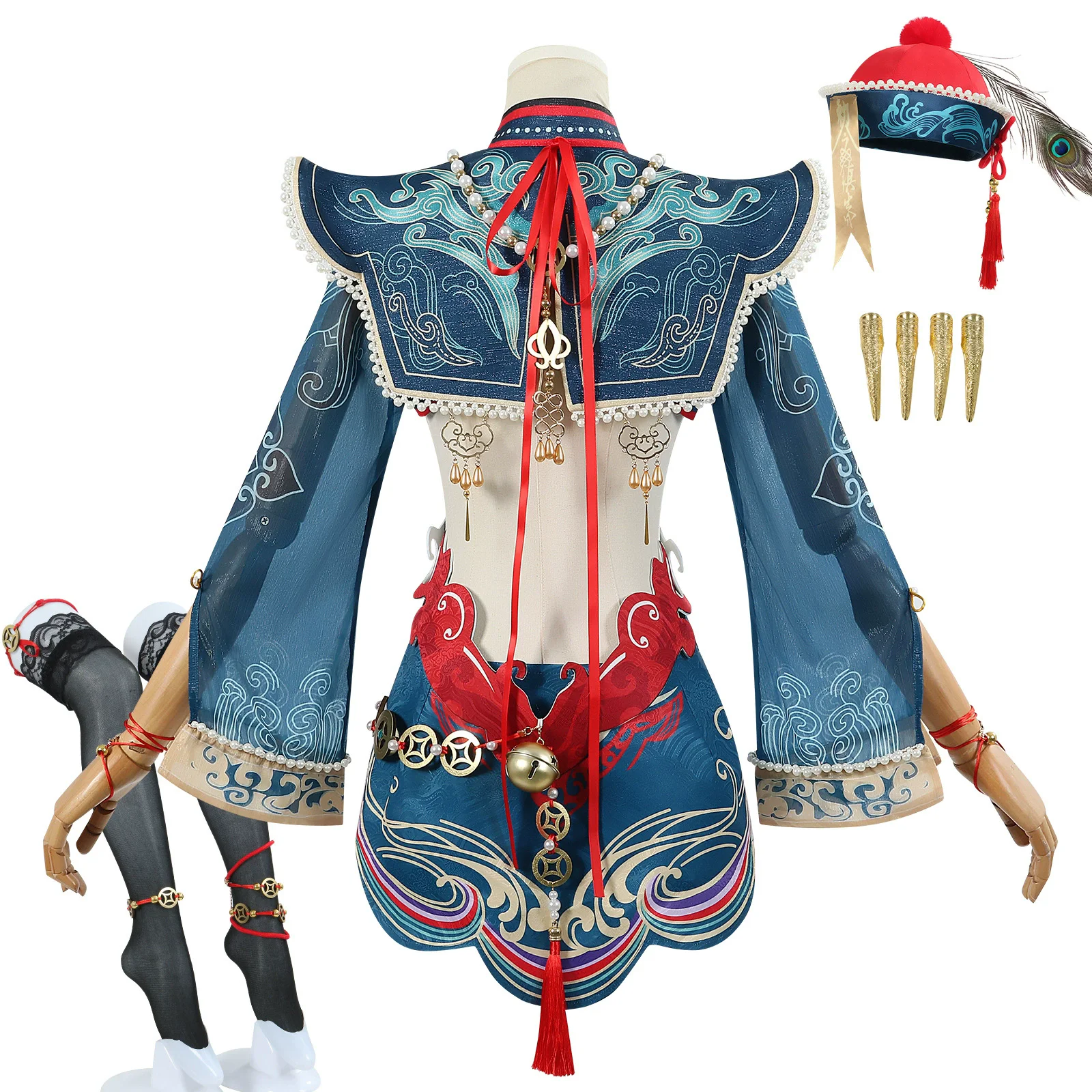 Anime Tessa Schattige Kleine Zombie Skin Couture Cosplay Spel Kostuum Halloween Party Pak Vrouwen MEn Hoed Sok Vingernagels Accessoires