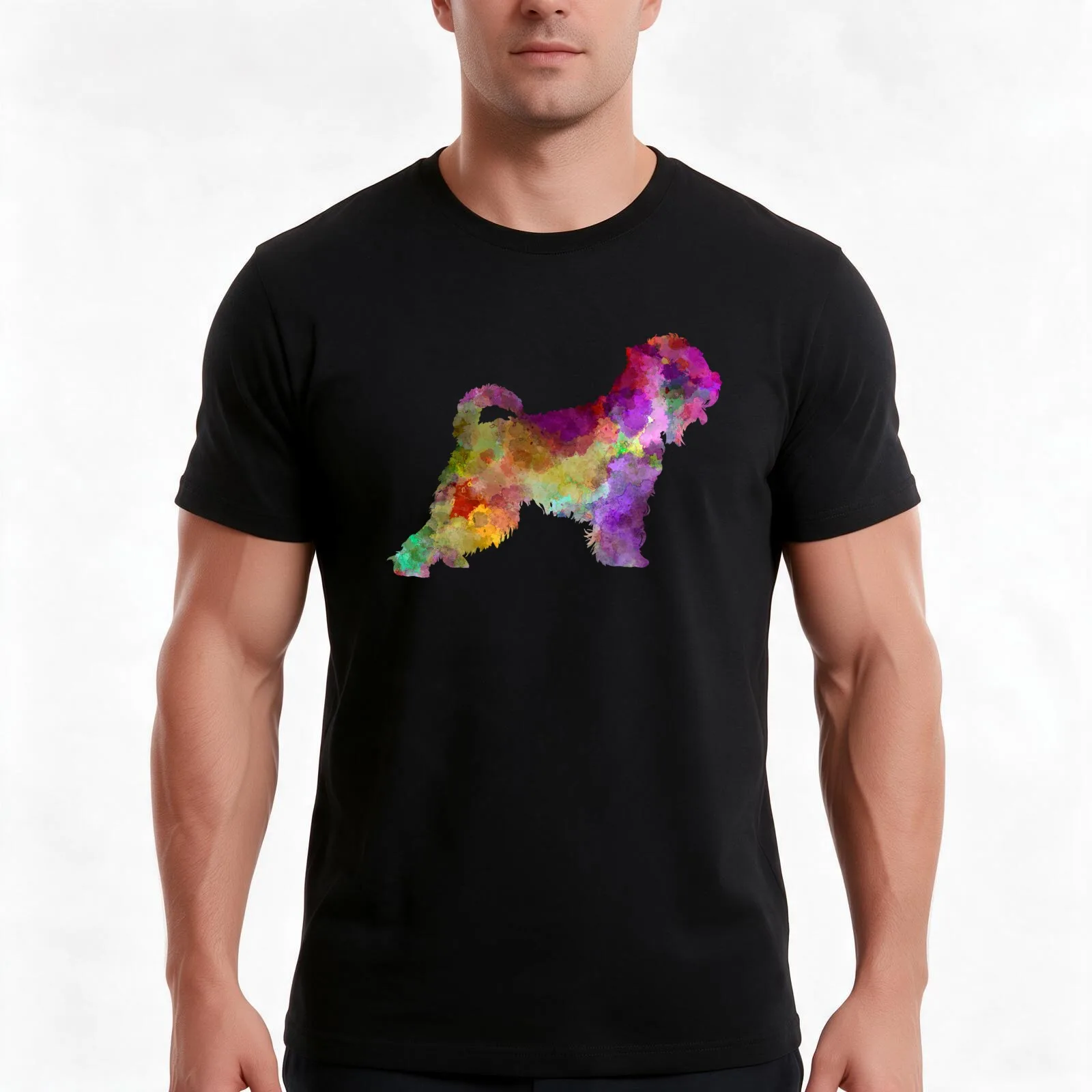 Irish Soft Coated Wheaten Terrier in watercolor T-Shirt, Summer Casual Cotton Tee, Oversized Streetwear Tops, Unisex Men Women