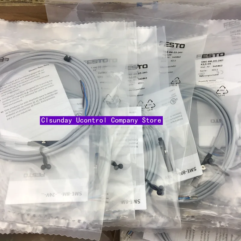 

2pcs New original FESTO proximity switch SMT-8M-A-NS-24V-E-2.5-0E 574338 SMT-8M-A-PS-24V-E-2.5-OE 574335