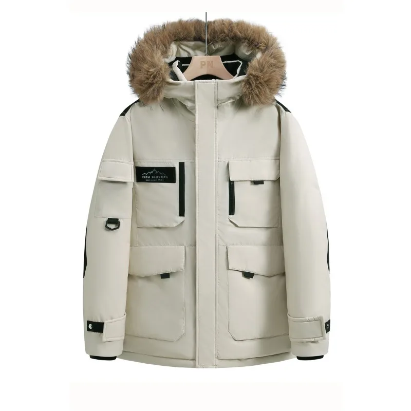 Abrigos gruesos acolchados de algodón para hombre, ropa de trabajo gruesa de longitud media para invierno, chaquetas de plumón para parejas informales y a la moda para exteriores