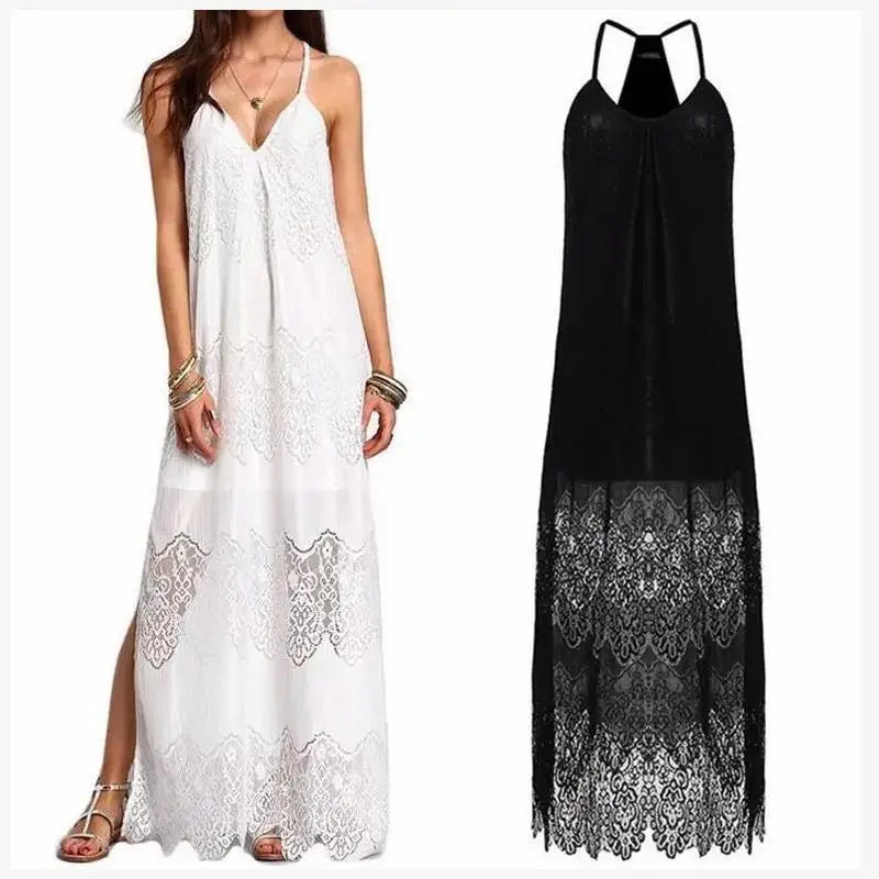 Sexy Lace V-ne Splice Strapl Dr Beach Skirt for Women Summer New Sle Trendy One-piece Clothing Item Number 693