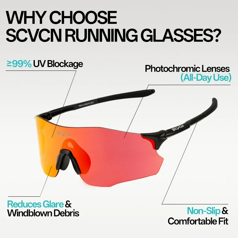 AliExpress SCVCN Scvcn Photochromic Cycling Glasses Outdoor Sports Sunglasses Man Bicycle Eyewear Popular Running Women Bike UV400 Goggles New