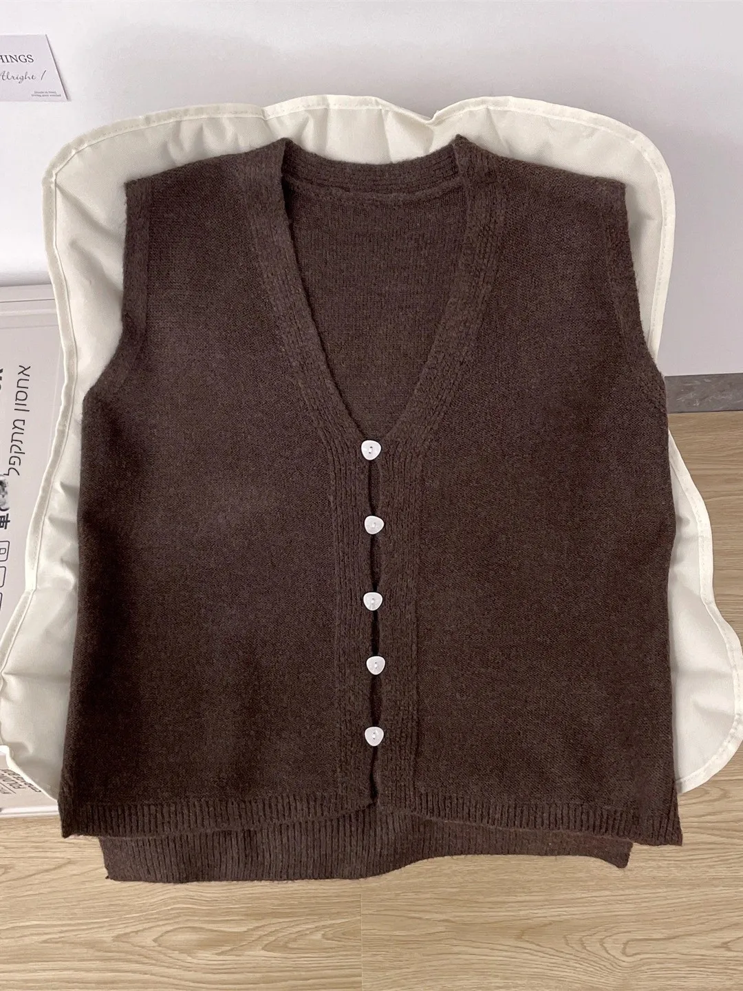 

Loose Casual Men's Knitted V-Neck Sleeveless Vest Sweater American Trendy Brand Autumn Winter Fashion Comfortable Warm Top