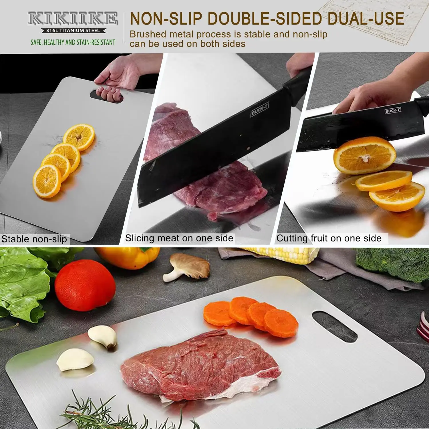 3-Piece Titanium Cutting Board Set: Durable, Non-Stick, Easy Clean for Kitchen (S/M/L)