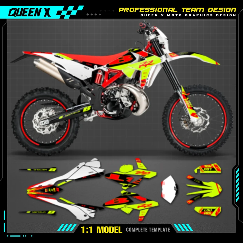 QUEEN X MOTO Motorcycle Team Graphics Decal & Sticker Kit For BETA RR 2018 2019  006