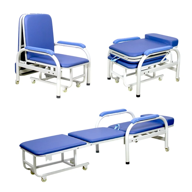 Hospital Folding Escort  Chair Bed Thickened Recliner For The Elderly Portable Patient Bed Bedside Chair Nursing