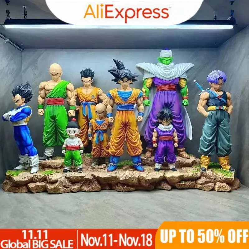 

В наличии 9 шт. Dragon Ball Z Infinite Z Warrior Set GK Фигурки Гоку Гохан Вегета Пикколо Torankusu Модная игрушка Модель Статуя Подарок