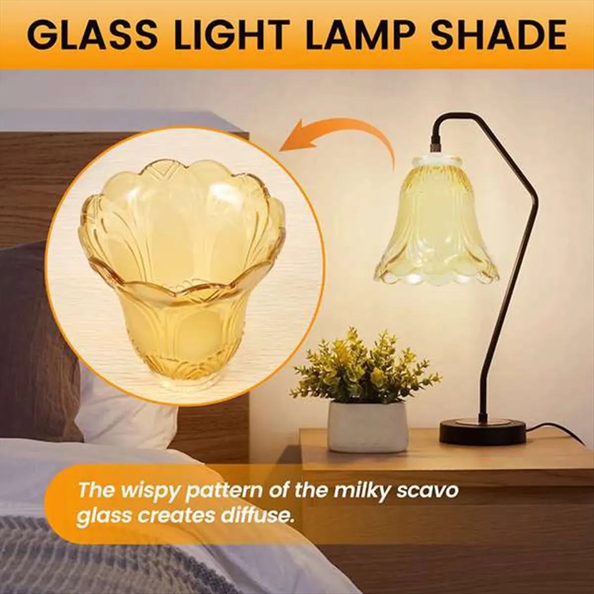 AA19 2PCS Ceiling Fan Chandelier Frosted and Clear Glass Light Lamp Shade Replacement