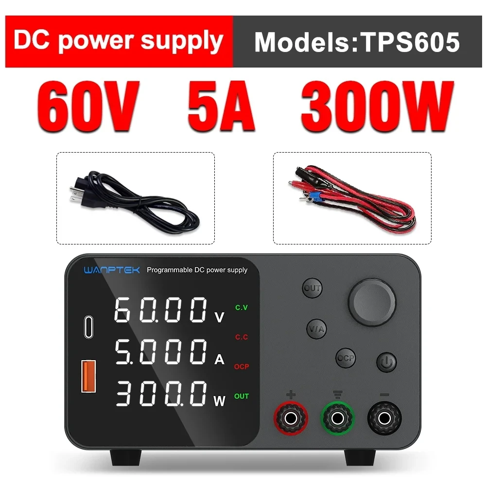 Wanptek DC-Netzteil 0–60V / 5A – Regelbar, 3 Ka Produktbild-Vorschau 5