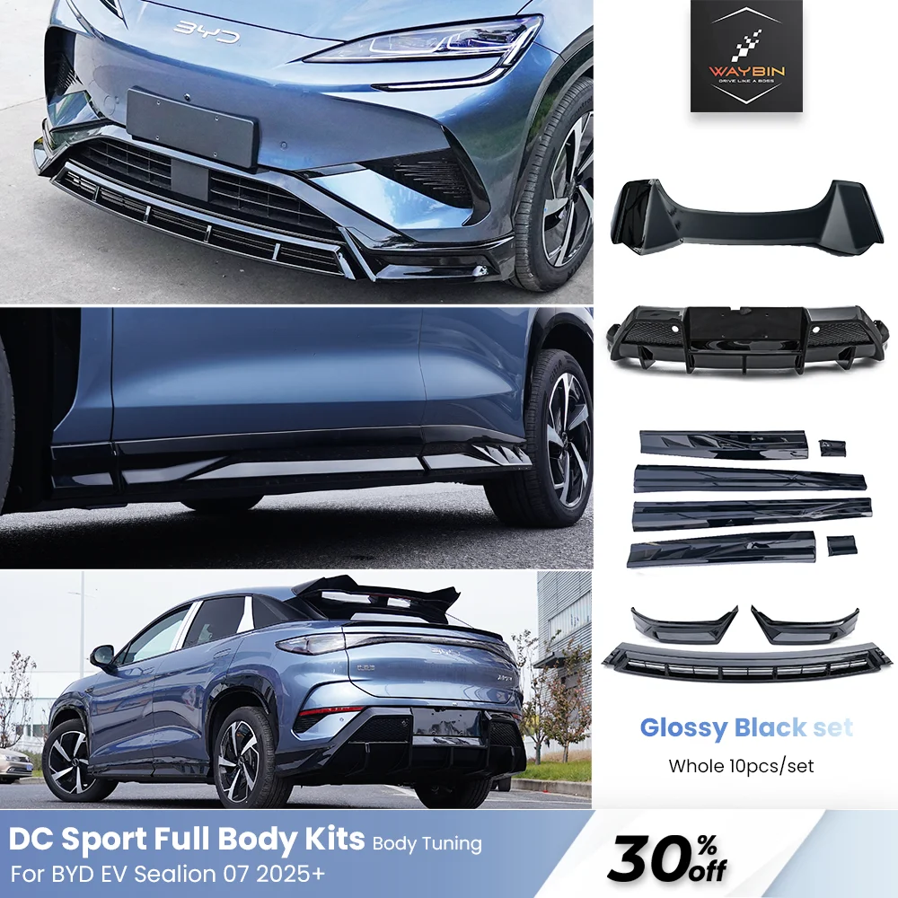 

Compatible for BYD EV Sealion 7 2025+ Front bumper lip Splitters Rear diffuser Set ABS Plastic Glossy Fit Origin Full Body Kits
