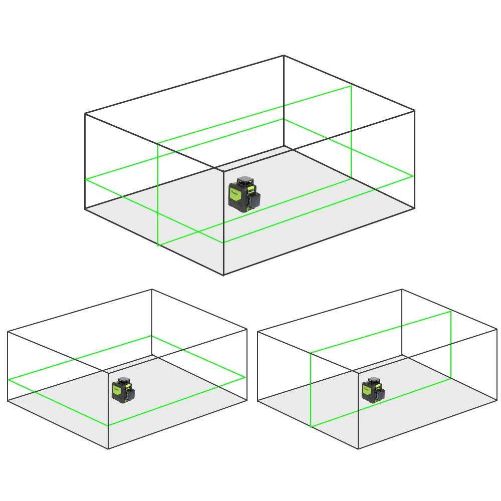 Huepar 902CG samopoziomujący poziom lasera krzyżowego 360 stopni z trybem impulsowym, przełączana pozioma i pionowa zielona wiązka