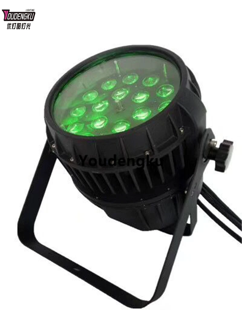 2 Buah LED UV RGBWA 18X18W 6-In-1 + Perlengkapan Par Zoom Lampu Cuci Led Luar Ruangan Kaleng Par