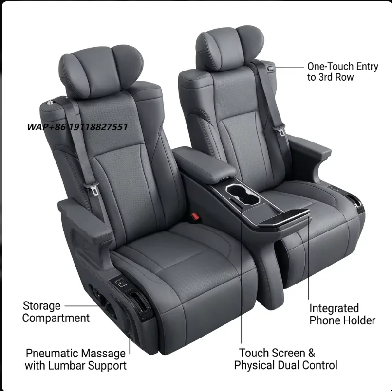 Luxury 6-Seater Conversion Modified Car Seats with Ventilation Massage Carbon Fiber Accessories for A7 Q7 Third Row Access