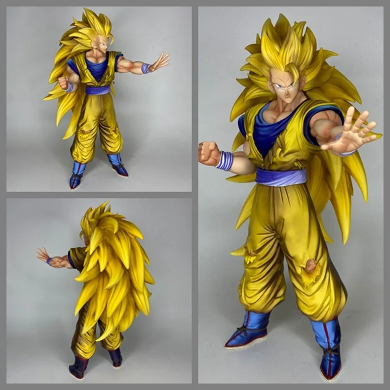 

Jk Studio 32cm Dragon Ball Anime Figure Super Saiyan 3 Son Goku Raise Hand Figurin Figurine Collectible Model Anime Figure Toys