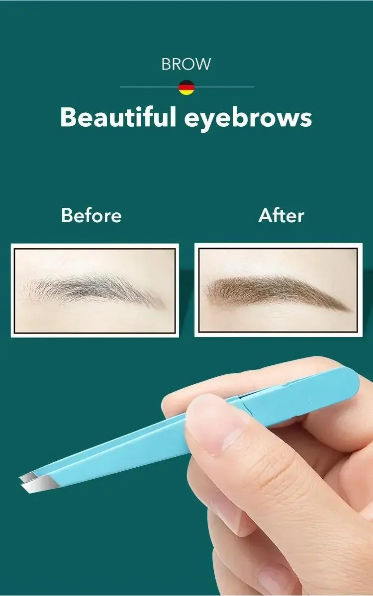 MR.GREEN Augenbrauenpinzette, buntes Haar, Schönheit, Abzieher für feine Haare, Edelstahl, schräge Augenbrauen-Clips, Entfernung, Make-up-Werkzeuge – Detail 3