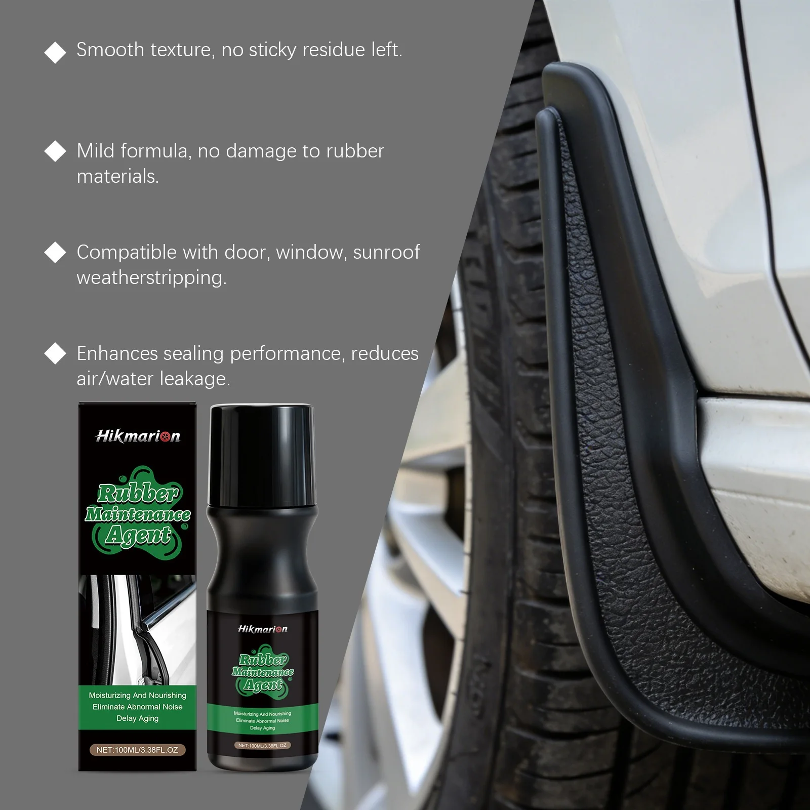 Auto Weatherstrip Restorer Lubricant Anti‑Oxidation Eliminate Noise Car Door Window Rubber Strip Maintenance