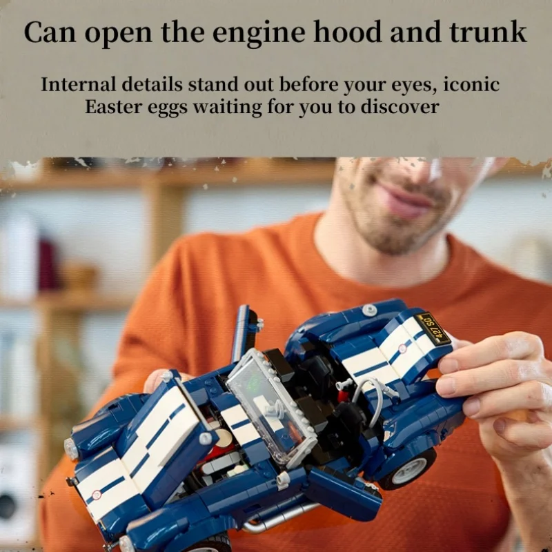 MOC 1241PCS เชลบี คอบร้ารถสปอร์ต 10357 รถกีฬาบล็อกตัวต่อแข่งรถชุด DIY ของเล่นเด็กของขวัญวันเกิด