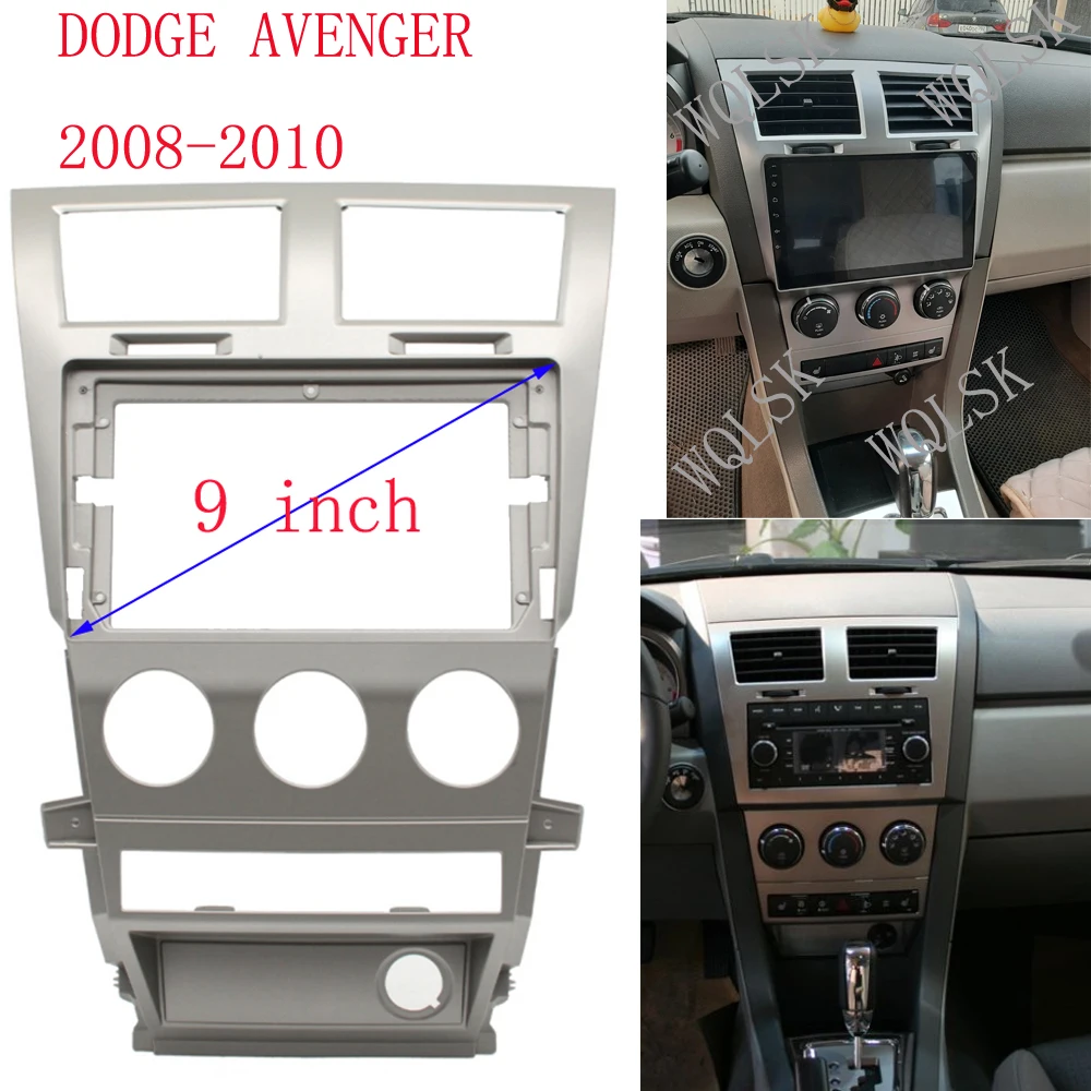 

9 inch Car Fascia Radio Panel for DODGE Avenger 2008-2010 Dash Kit Install Facia Console Bezel Adapter Plate 9inch Trim Cover