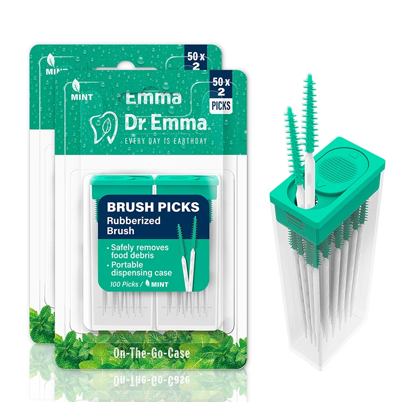 100pcs Interdental Silicone Brushes Dental Toothpicks Brush Between Teeth Silicone Toothpicks With Thread Oral Cleaning Tool