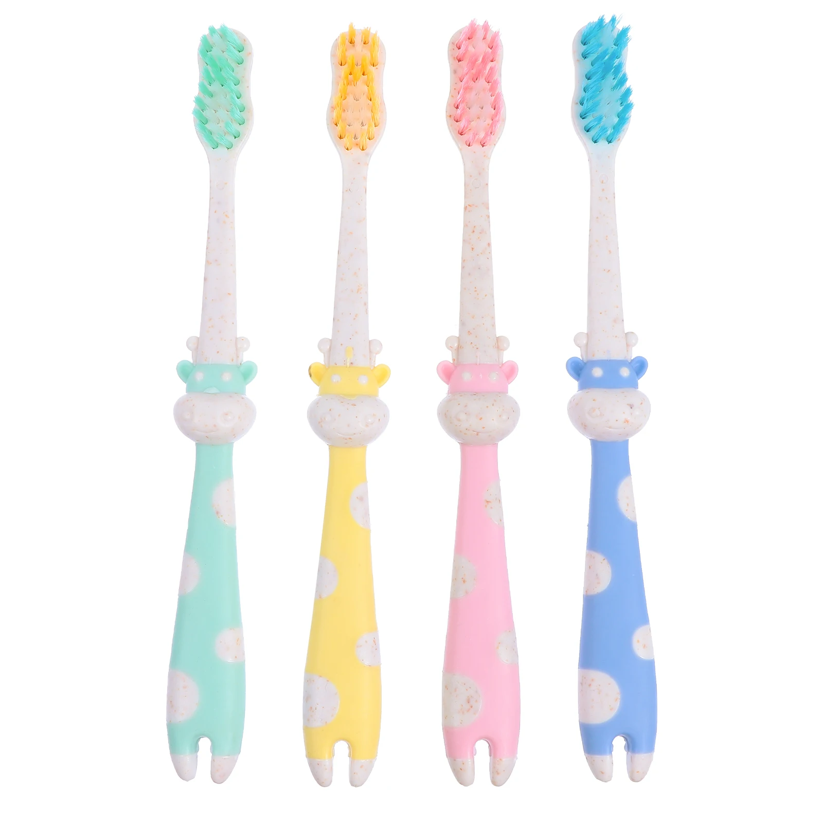 

4pcs Animal Shape Kids Toothbrush Cartoon Soft Bristles Baby Oral Care Children Teeth Cleaning Safe Nylon Toddler