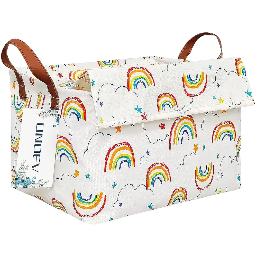

Прямоугольная тканевая корзина с крышкой и ручкой, декоративная корзина и коробка для хранения вещей в шкафу, для одежды, книг и мелочей (rai)