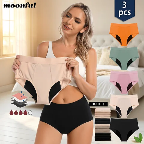 3PCS/Lot Menstrual Panties Woman Very Abundant Flow Menstruation Underwear High Waist Leak Proof Period Panties for Girls Set