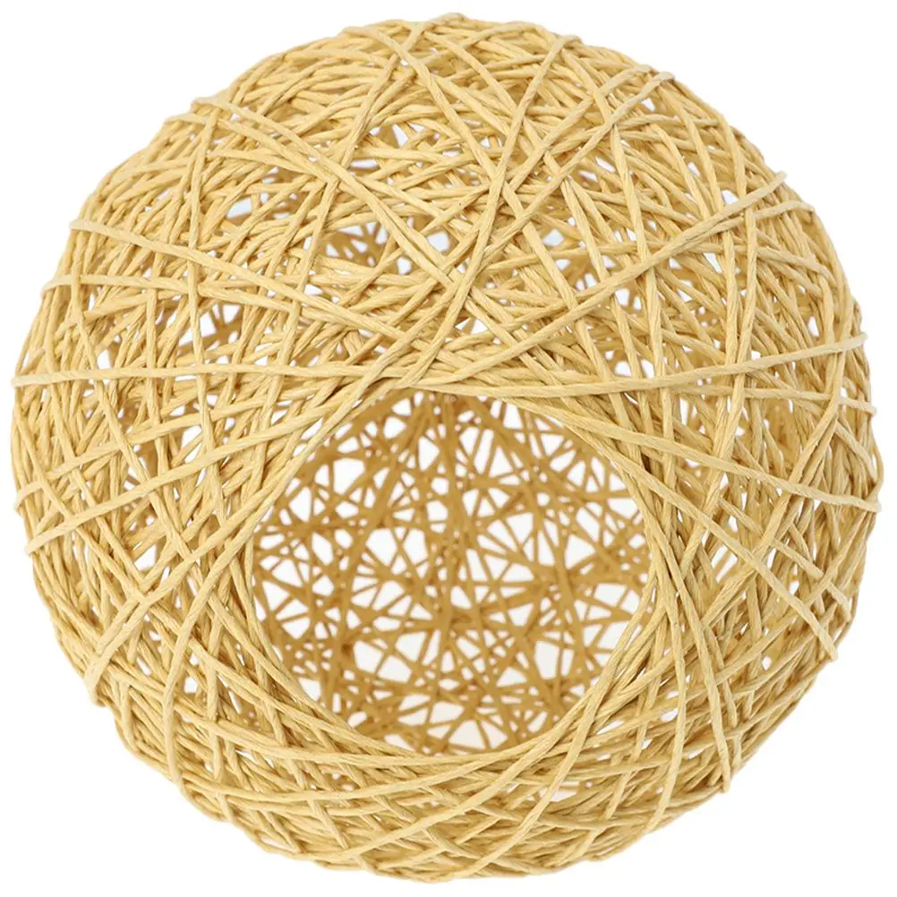

Rustic Style Lampshade Woven Lamp Shades Screen Material Wicker Large Rattan Light Country Decor Hanging Pendant Simple Design