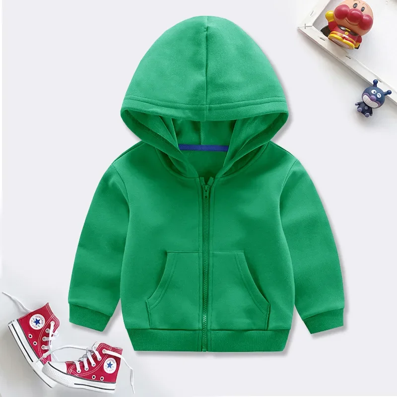 Unisex Boys Girls Hoodie Winter Fleece Thick Warm Zipper Sweatshirt Outerwear for Kids Casual Sportswear School Children Clothes