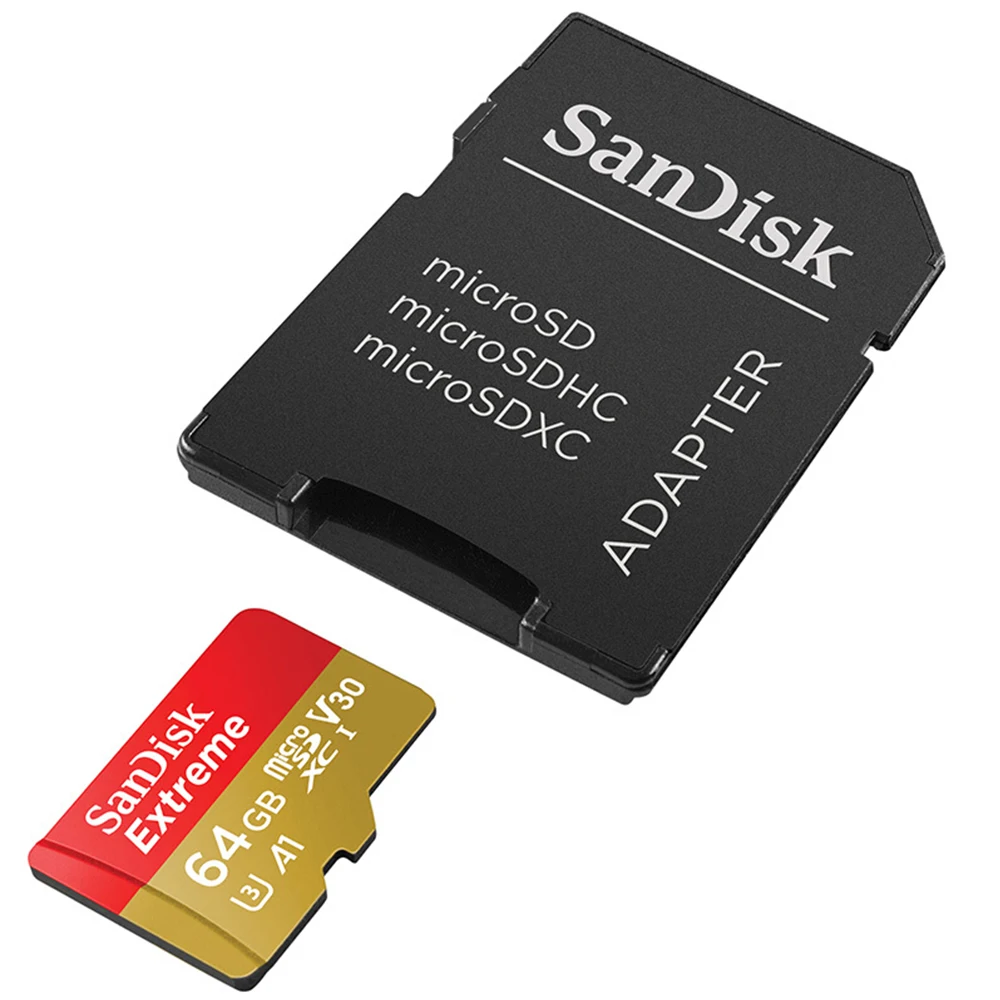 Sandisk-カメラとドローン用のエクストリームメモリーカード,tfカード,u3 a2,512GB, 32GB, 64GB, 128GB, 256GB,送料無料