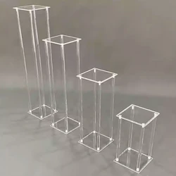 4pcs/12pcs)10pcs)acrylic flower stand square frame road guide hotel main table geometric transparent flower stand wedding stage