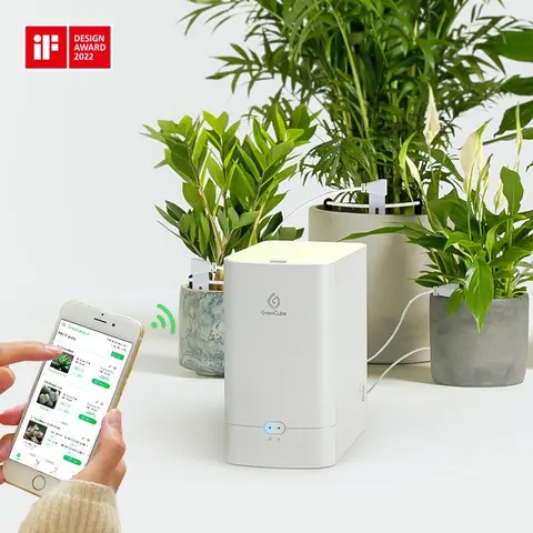GrowCube 자동 스마트 급수 키트 APP 제어, 토양 수분 센서, 1.5L 물 탱크, 3000+ 식물 데이터베이스, 정원 초보자용