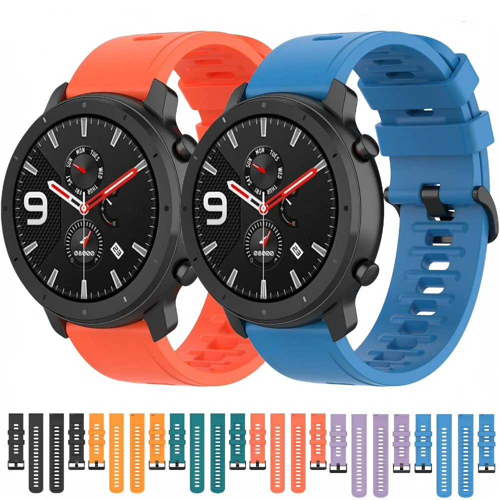 

Silicone Strap For Amazfit GTR 47mm 42mm Sport Wristband for Huami Amazfit Stratos/Pace/Bip/GTS 2e Bracelet 22mm 20mm Watch Band