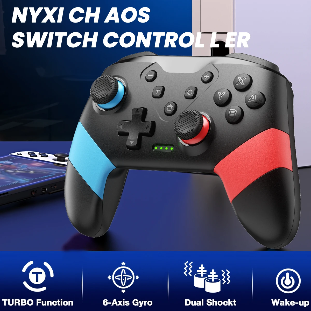 VOYEE Switch Controller kompatibel mit Switch/Lite/OLED, Switch Pro Controller mit Programmierung Motion Control Vibration
