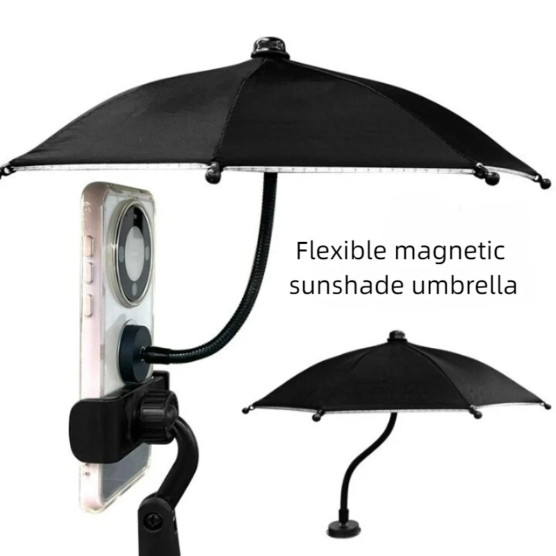 

360° Rotation Adjustable Magnetic Mobile Phone Umbrella Anti-glare Sun Shade Shield Cover Mini Car Bike Motorcycle Accessories