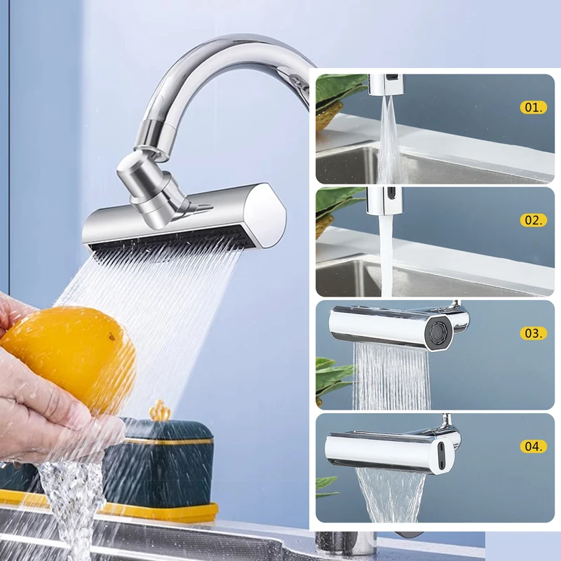 Novel 4 Modes Kitchen Faucet Extender 360 Rotating Adapter Sink Mixer Connector Aerator Save Water Tap Nozzle Home Accessories