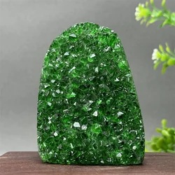 Braziliaanse zeldzame groene kristalgeode minerale ruwe steen kristallen cluster Aura genezing meditatie rijkdom verzamelen woondecoratie